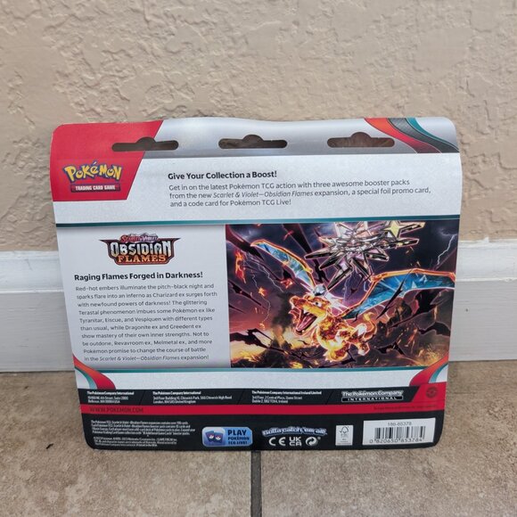 Pokemon TCG Scarlet & Violet Obsidian Flames 3 Booster Pack Houndstone Foil - Picture 3 of 4
